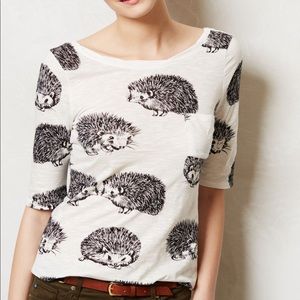 Anthropologie Hedgehog shirt (creature feature)